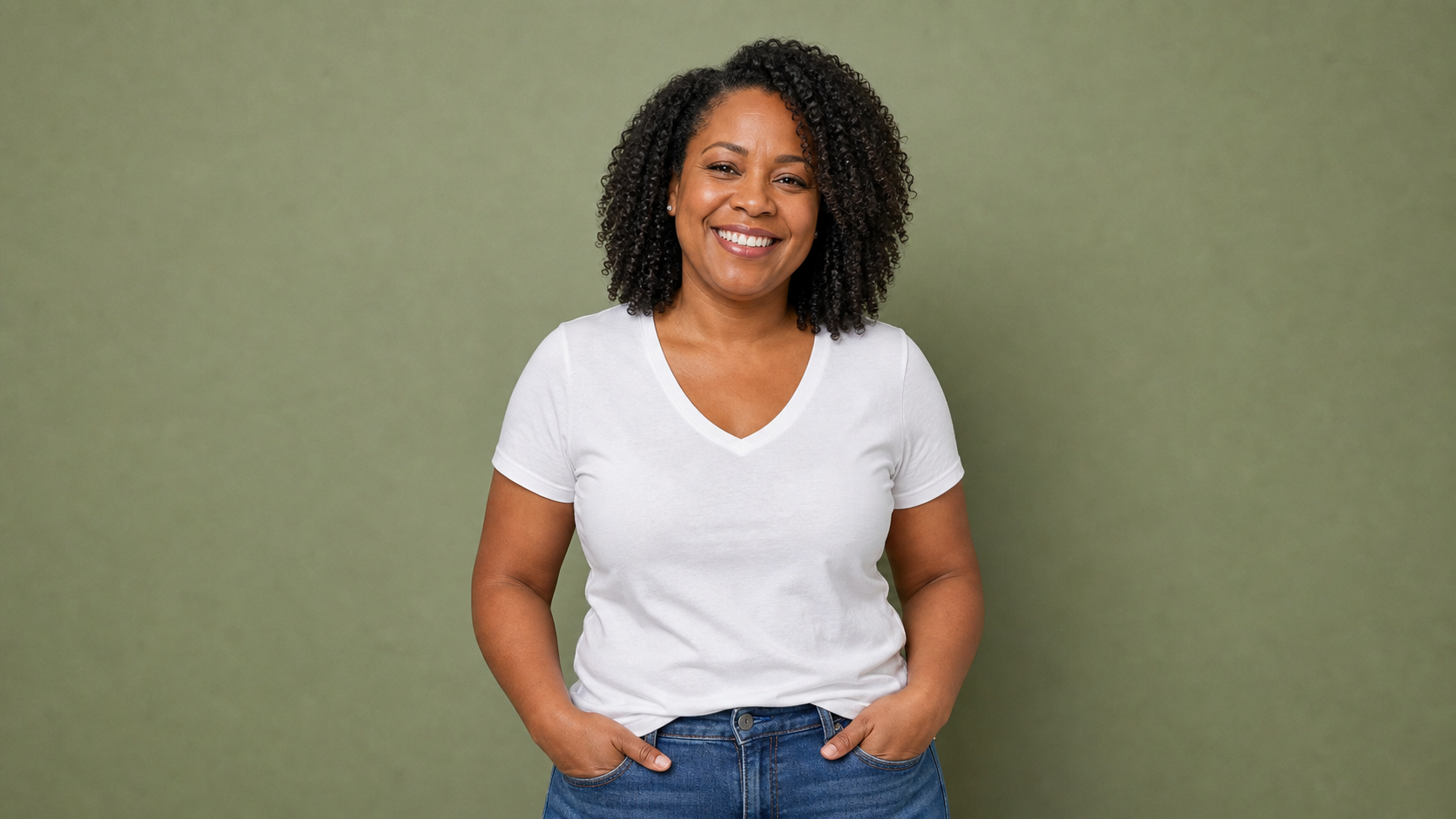 Woman smiling after starting her online weight care assessment
